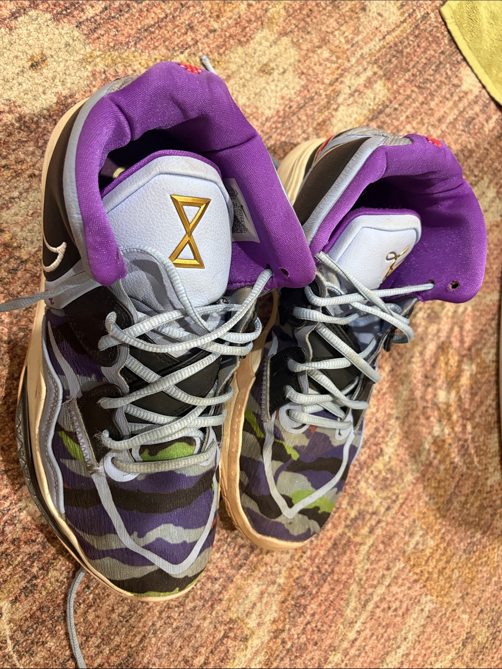 Nike Men's Kyrie Purple Camo Basketball Sneakers